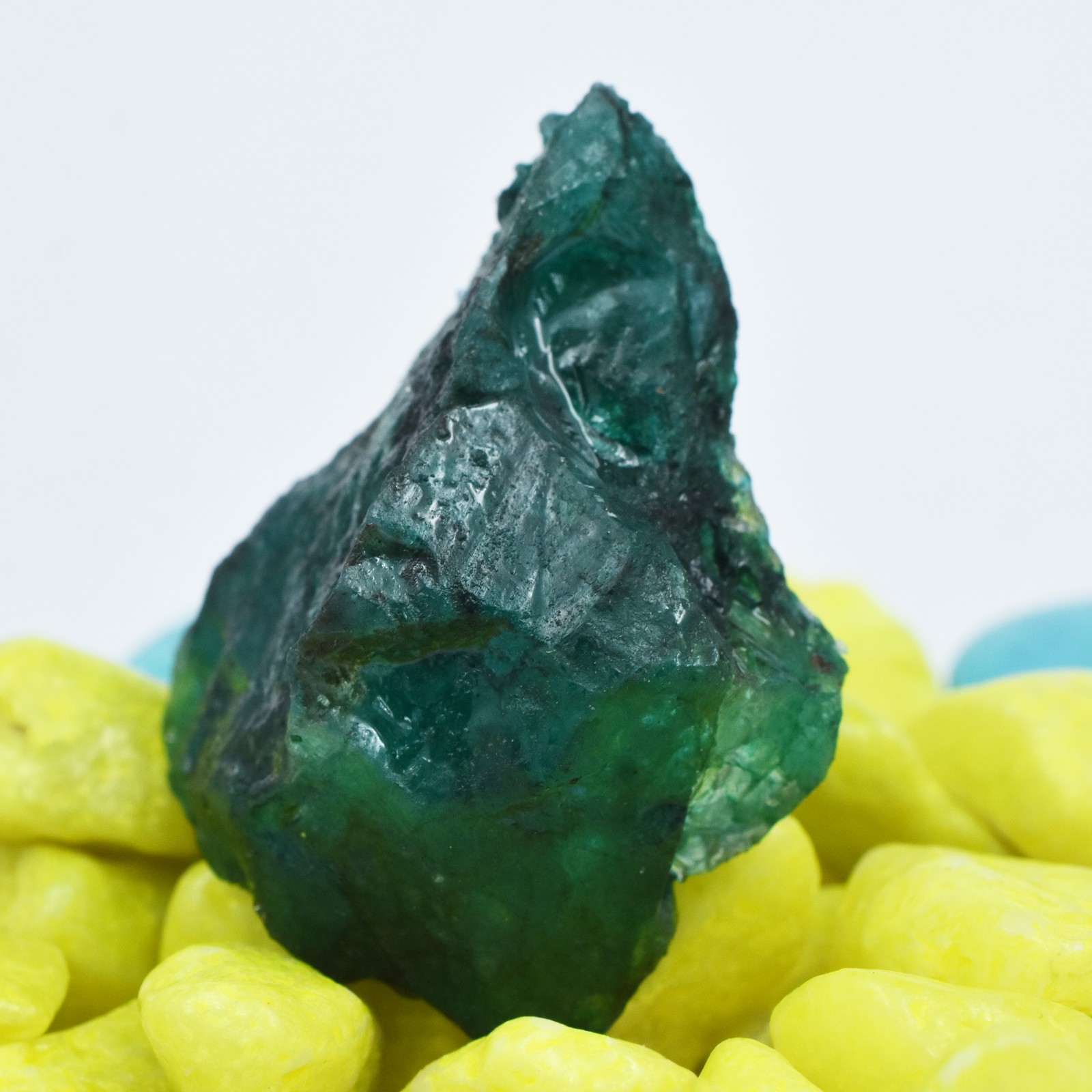39 Ct Natural Rough Uncut Earth Mined Green Emerald Loose CERTIFIED Gemstone