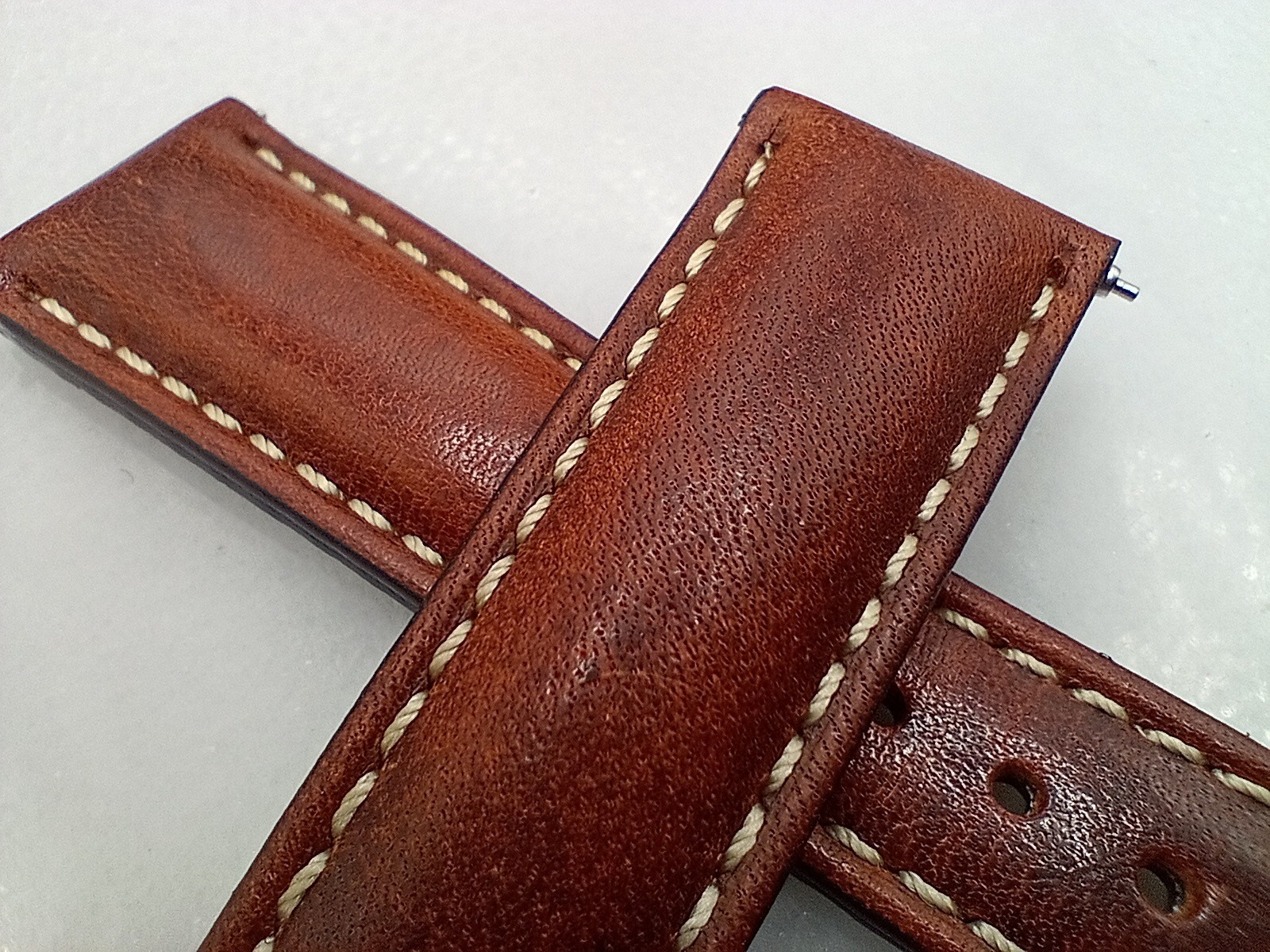 New Watchgecko Highley 20mm Italian Leather Handmade Brown Watch Strap 6B382