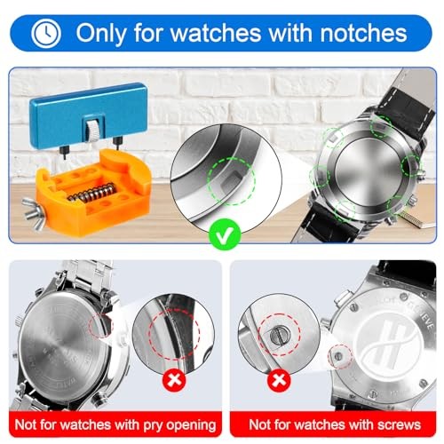 Watch Battery Replacement Tool Kit – Wrench Back Remover for Rotate Open Watch