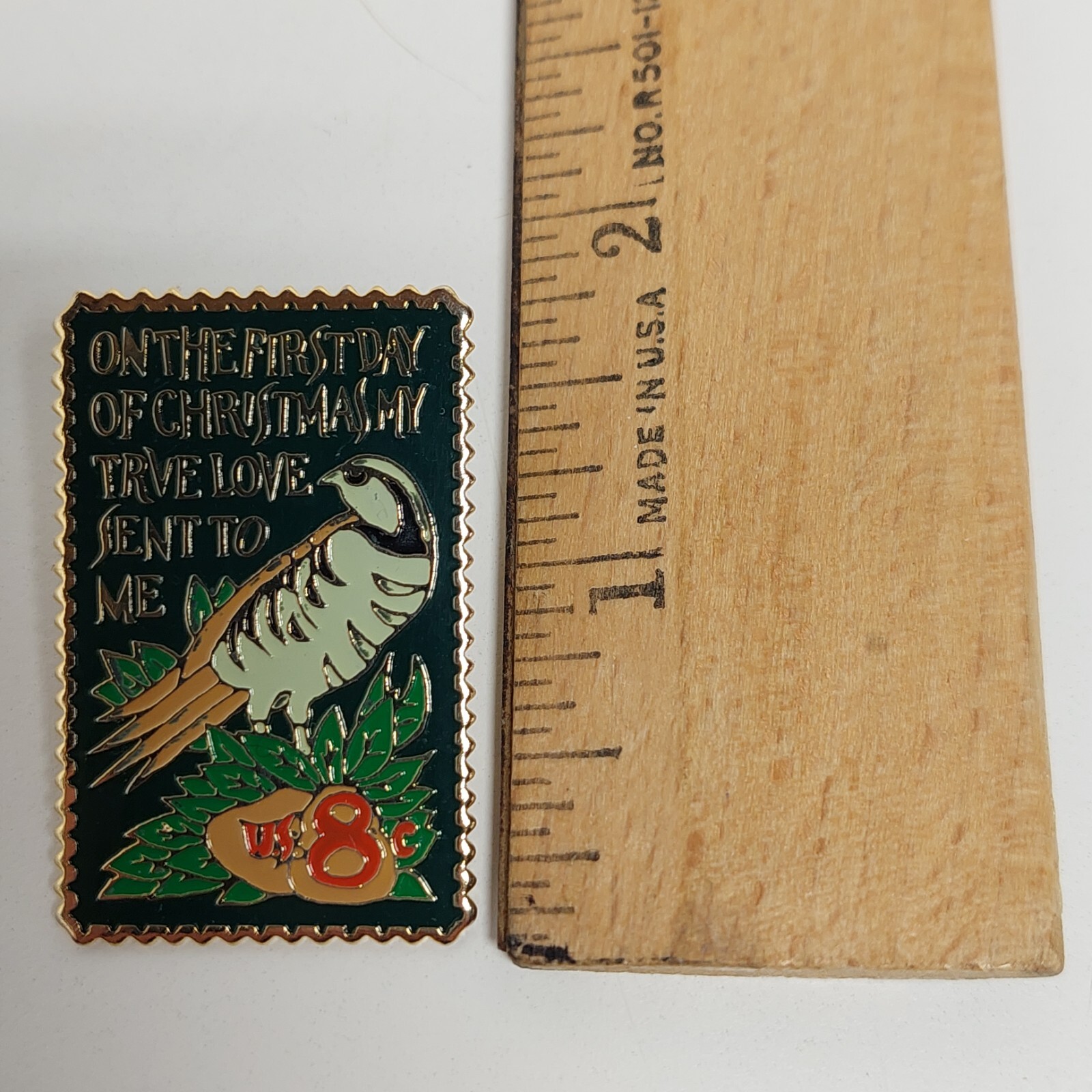On the First Day Of Christmas, My True Love Sent To Me, Stamp 8c Pin March Co.