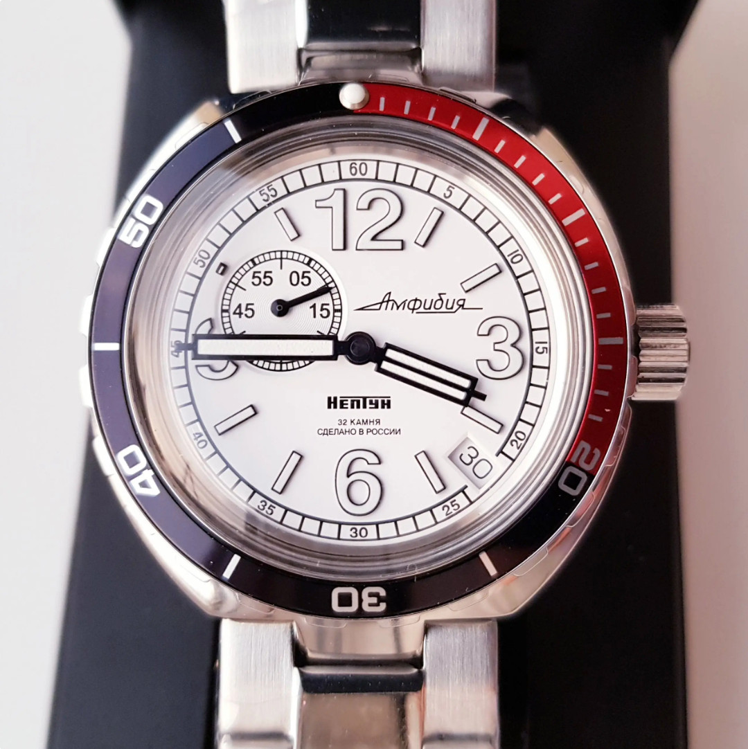 Vostok Amphibia 960761 NEPTUNE Automatic Military Diver Russian Watch US SELLER