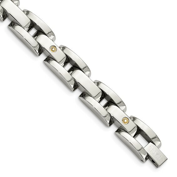 *BRAND NEW* Chisel Stainless Polished Rhodium-Plated Bracelet SRB415-8.5