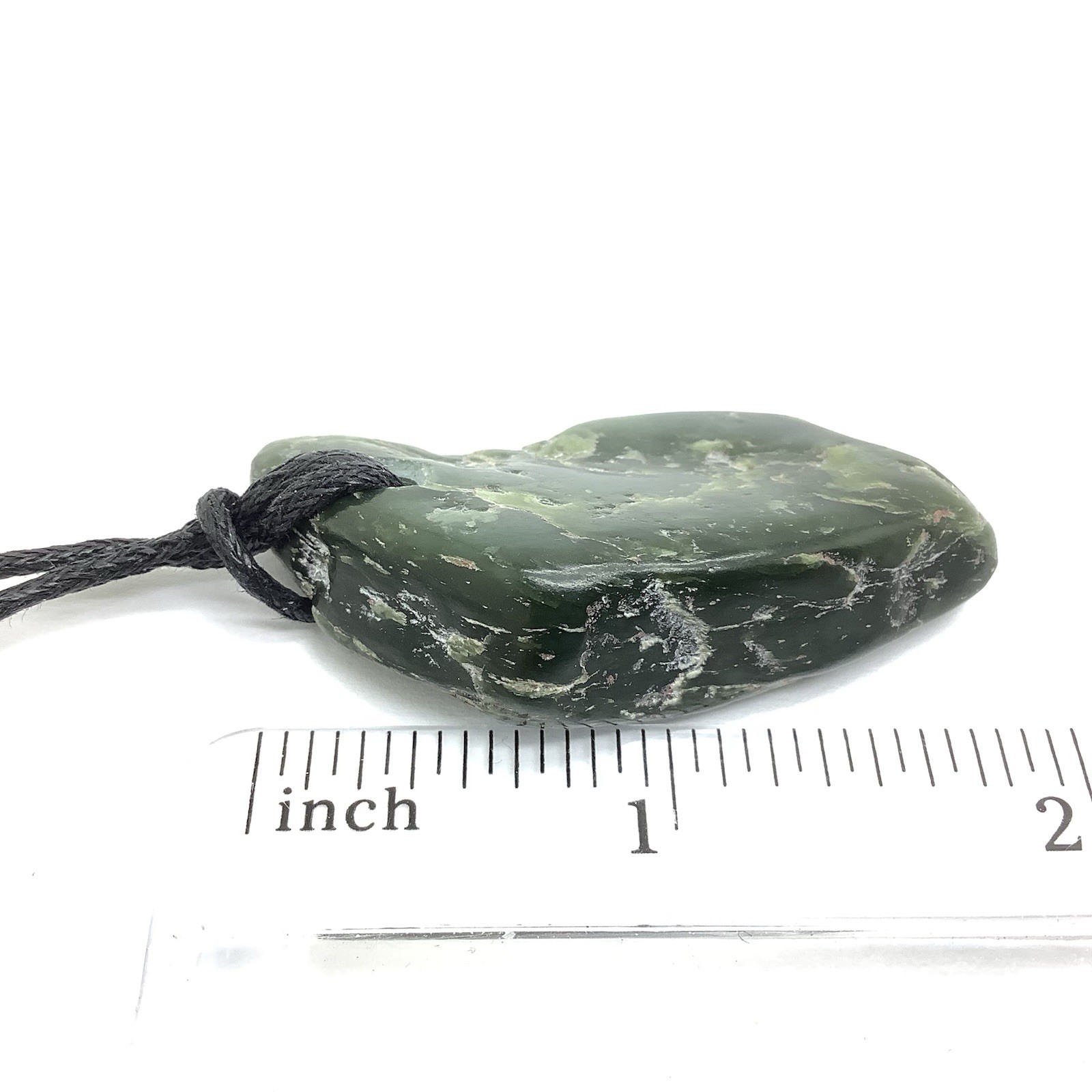Big Sur Jade Pebble Pendant Green Ocean Polish Nephrite Jade Stone Necklace #292