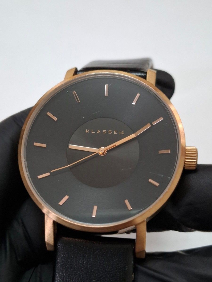 KLASSE14 Volare Watch Quartz Black Dial Leather Band Not Working Japan