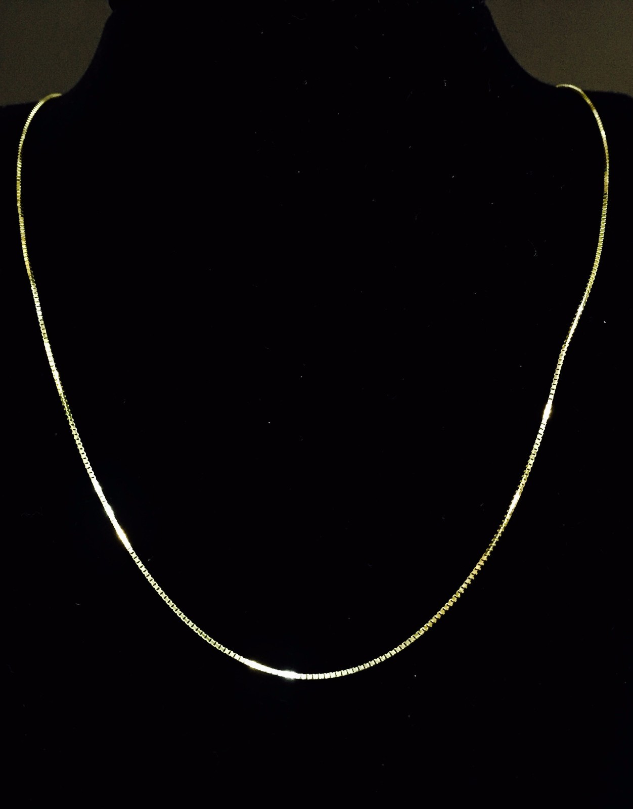 14k Yellow Gold 13″ Classic Box Link Pendant Baby Chain/Necklace 0.8MM 1.4 Grams