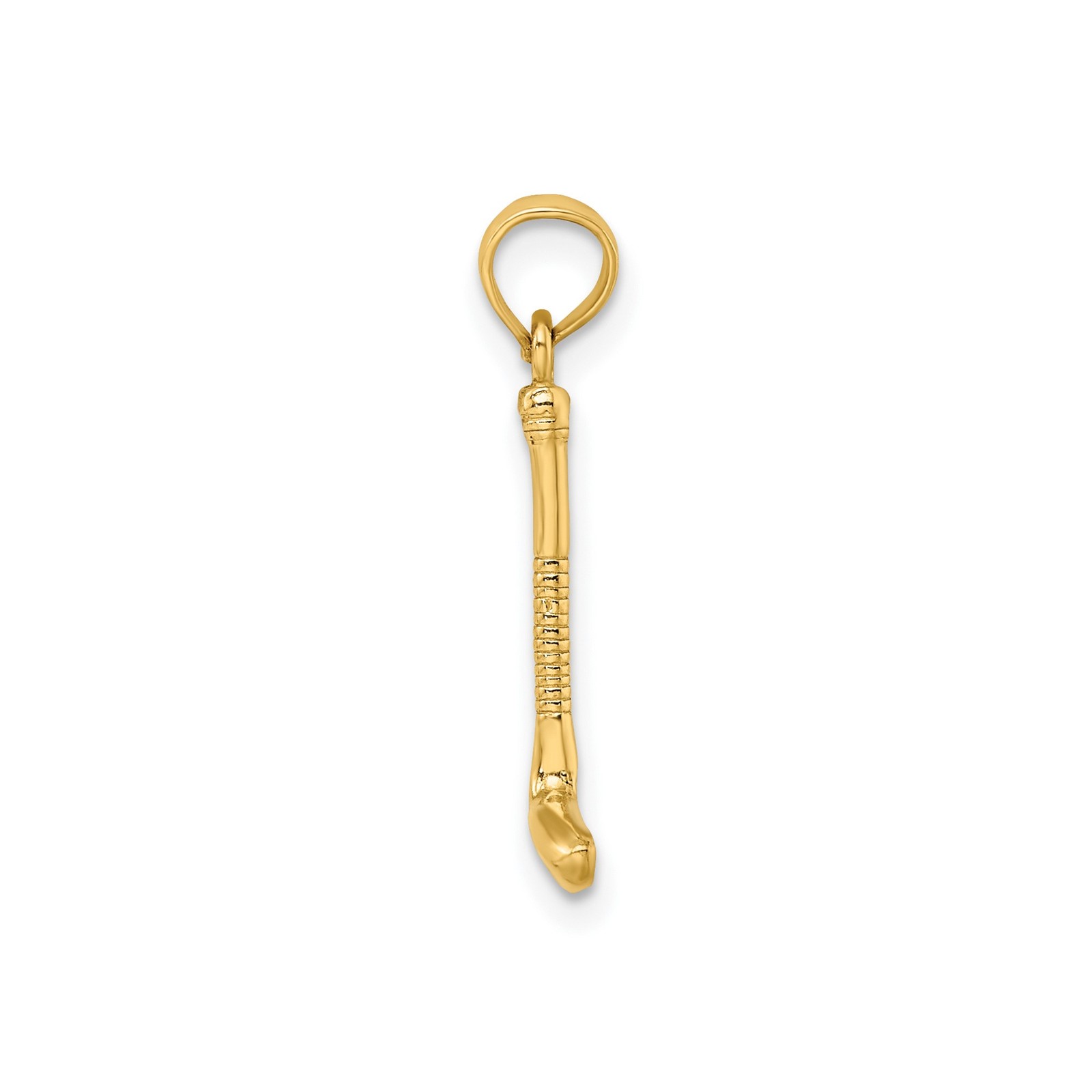 14k Yellow Gold Golf Club Pendant Charm with Grip Design for Sport Jewelry