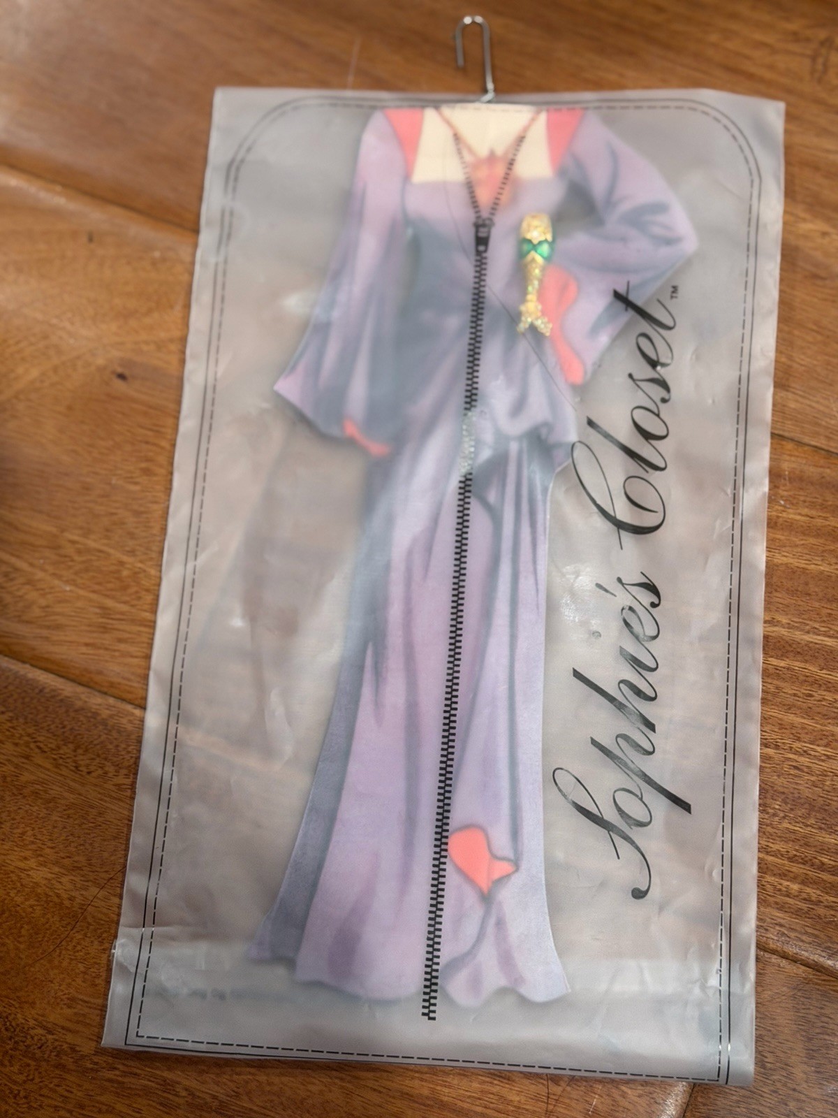 Sophie’s Closet Greeting Card Purple Gown With Gemmed Champagne Pin Vintage