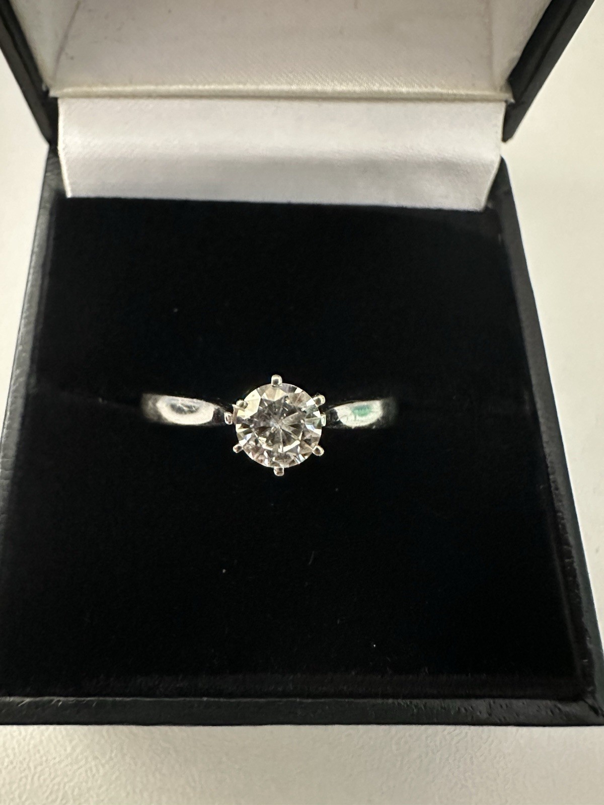Charles & Colvard Forever-Brilliant 14k White Gold Round Moissanite Ring Size 7