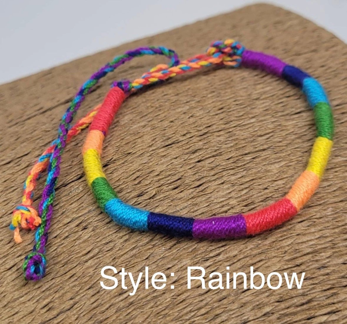 Handmade Boho Cotton Bracelet Adjustable Unisex Braided Stackable Multicolor