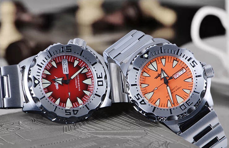 Heimdallr Sharkey Ocean Monster NH36A Day Date Automatic 200m Dive Watch C3 316L
