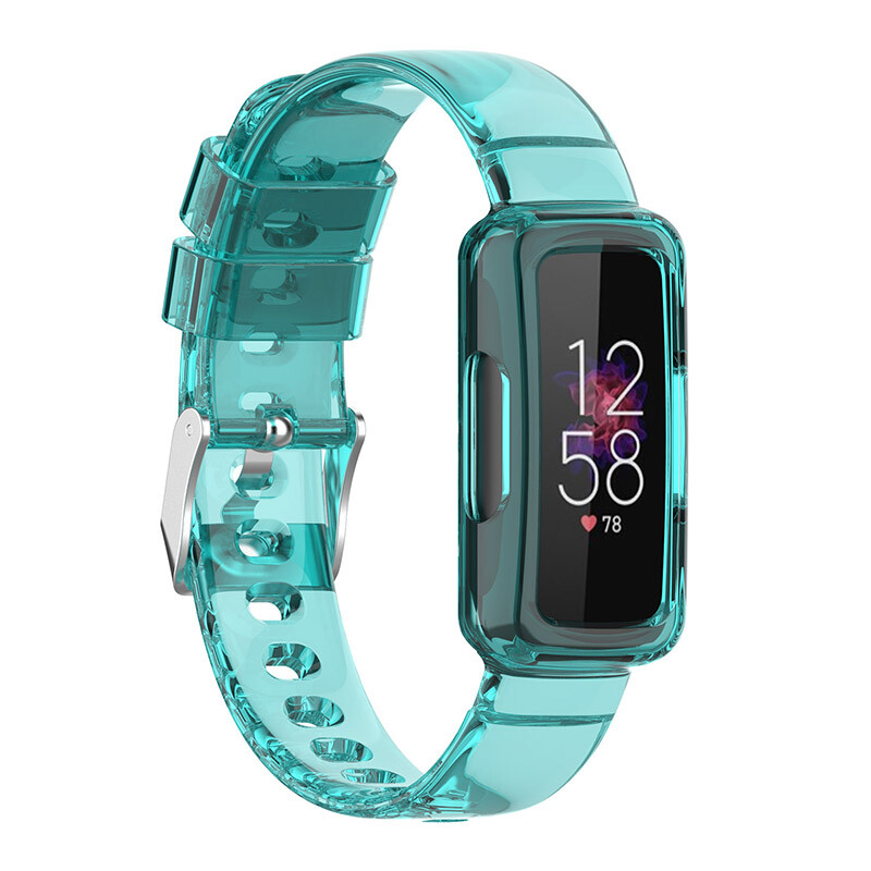 For Fitbit Inspire 3 Watch Band TPU Clear Sports Band Strap Bumper Case Protect