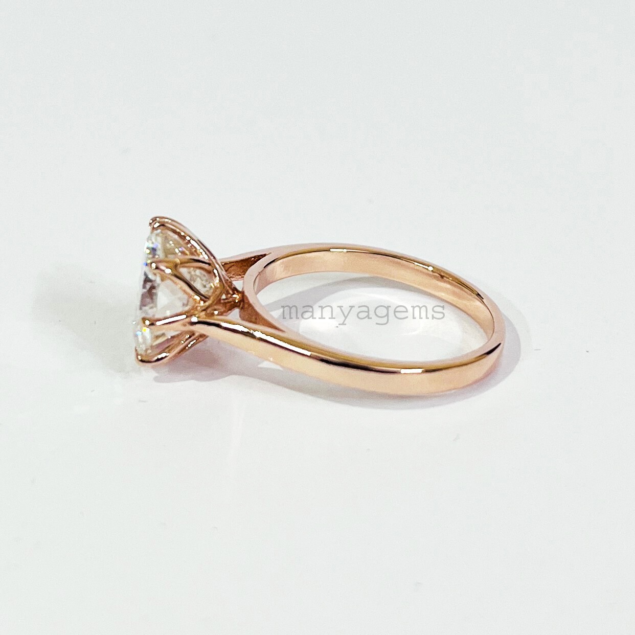 3.50 Ct Portuguese Cut Lab Created White Diamond Ring -925 Sterling Silver