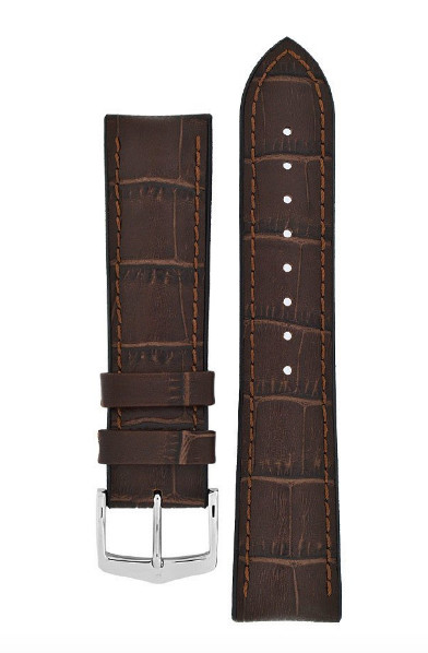 18MM Hirsch PAUL Italian Calfskin/Premium Caoutchouc Brown Watch Strap