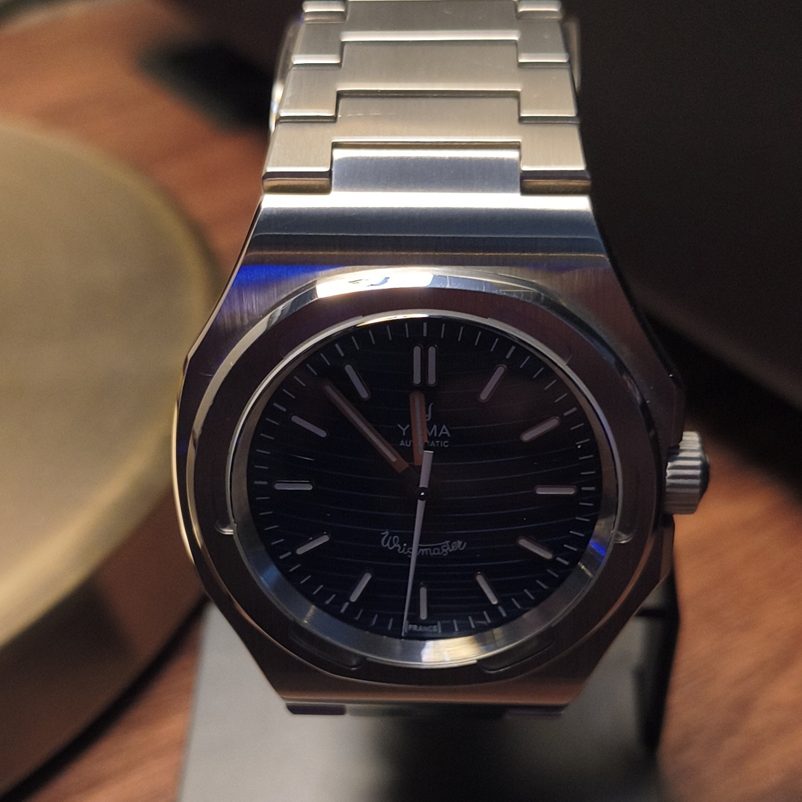Yema Wristmaster Traveller Micro Rotor Automatic Watch – Blue Dial W/ Extras