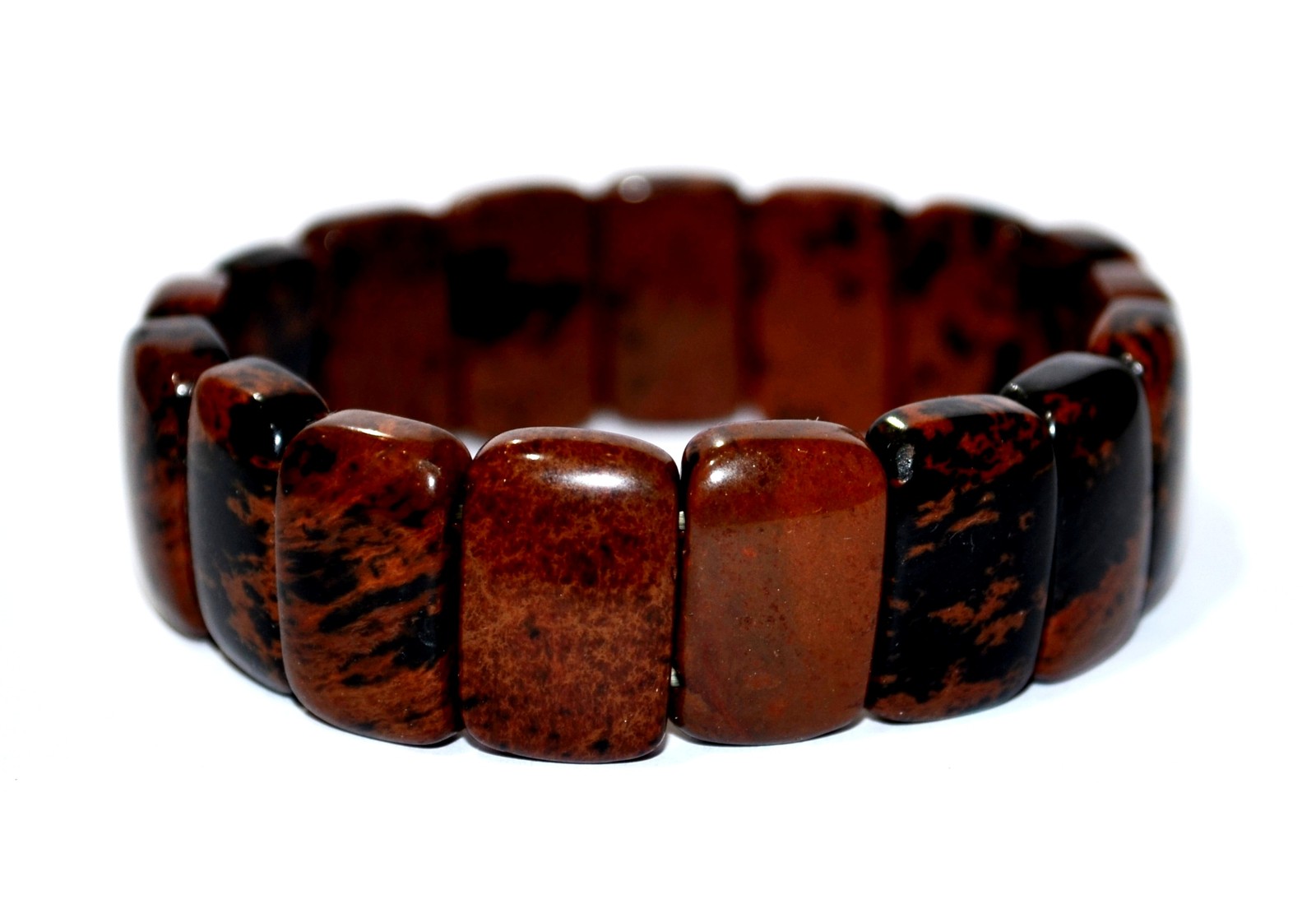 Rectangular Mahogany Obsidian Bracelet Natural stone bracelet Jewelry