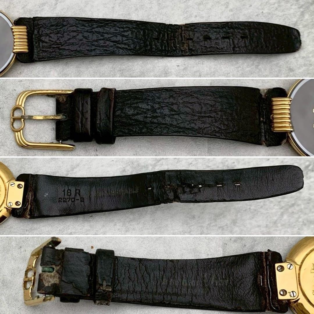 Dior Bagheera Black Moon 47.153.3 Gold Quartz Watch Japan 0715607