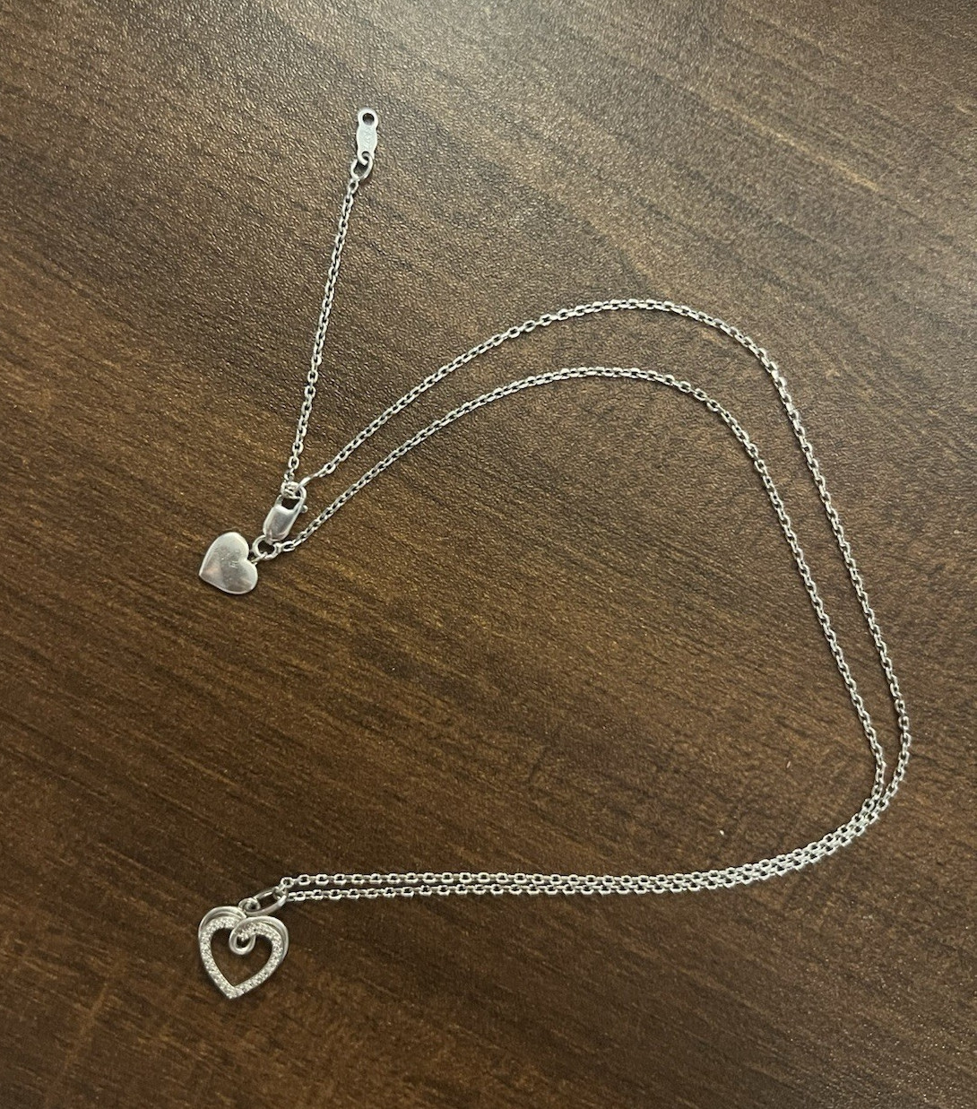 Kay Jewelers 925 Sterling Silver Signed Heart Necklace Cable Chain Adjustable