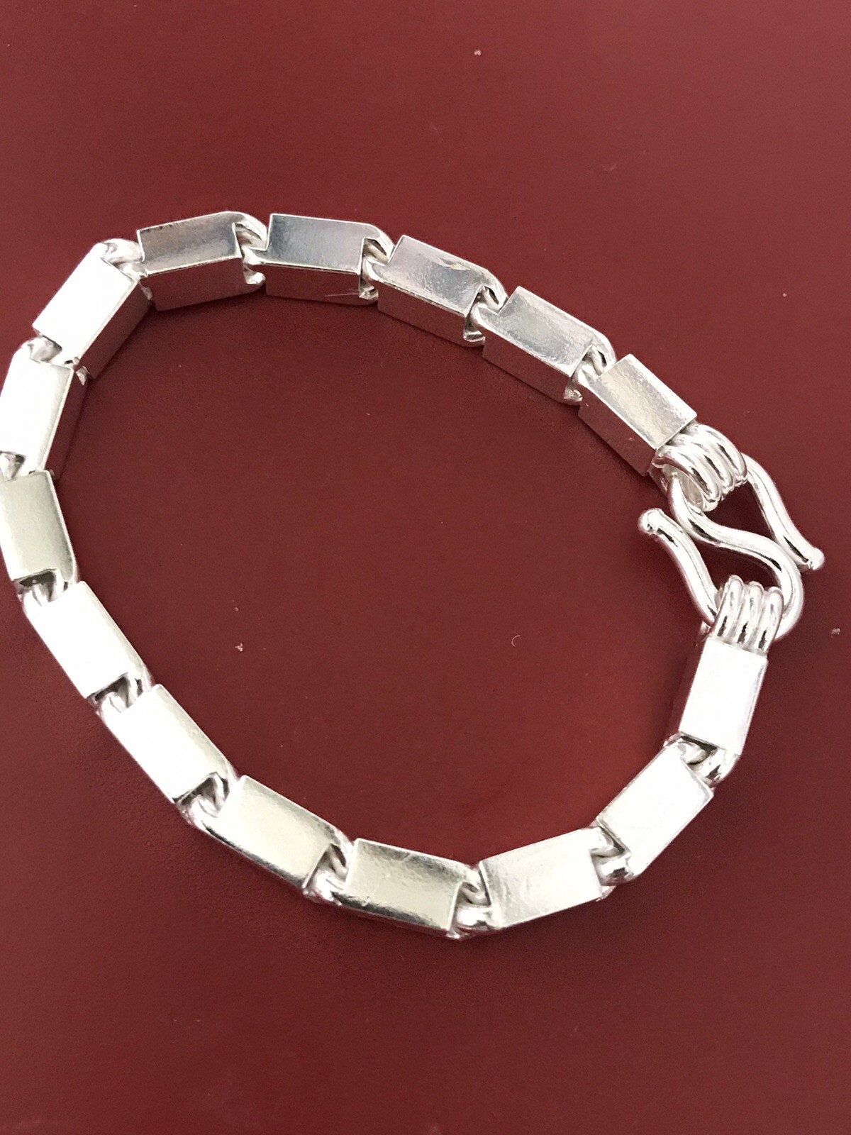 999 FINE silver Handmade Baht Box Bracelet Approx 50.00 Grams 7.5 inch
