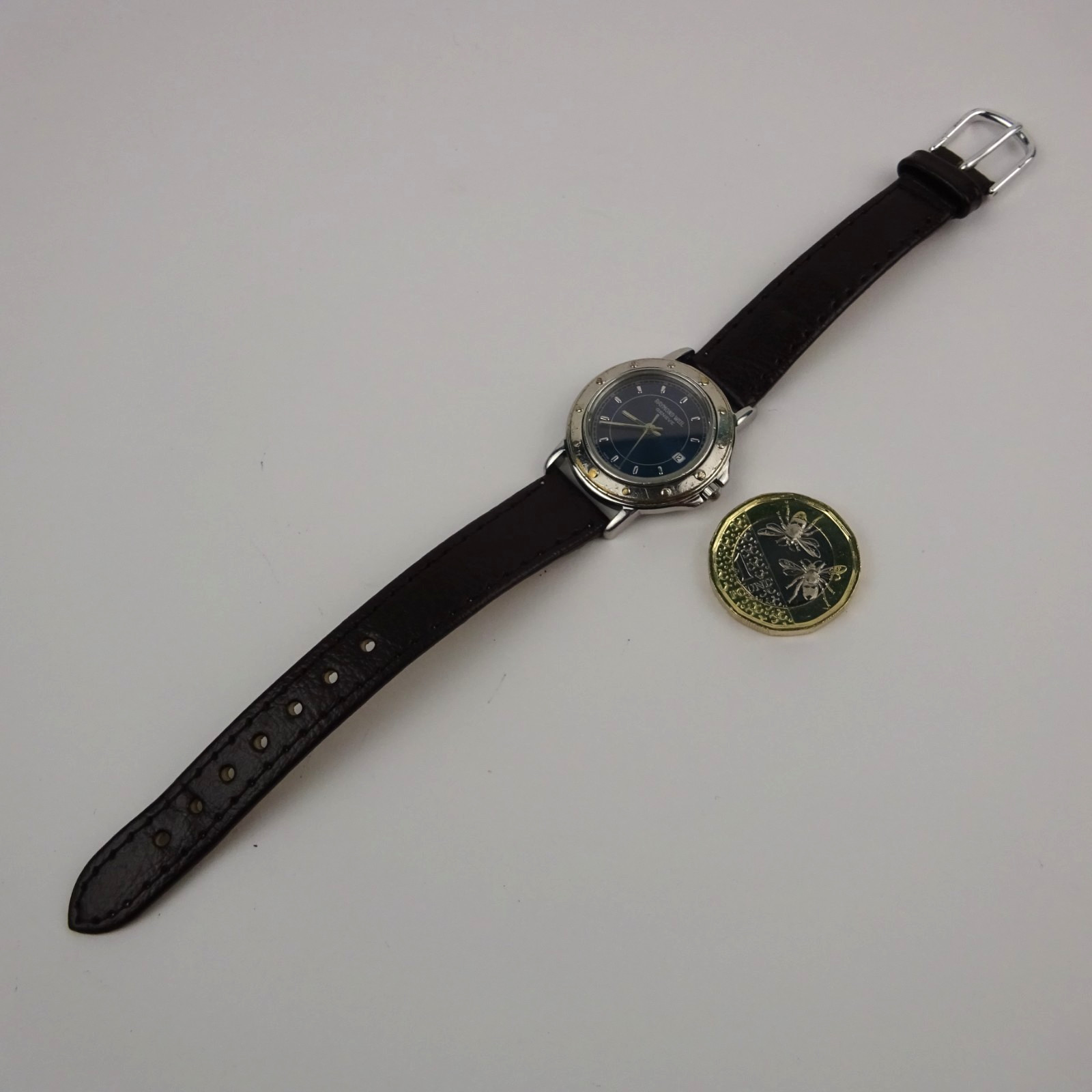 Raymond Weil Tango 5360 Watch Blue Dial Women’s Brown Leather Strap