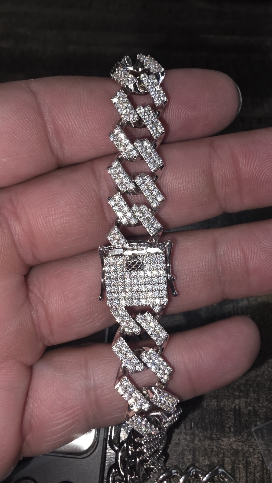 Iced Out Moissanite 14mm / 24″ Miami Cuban Monaco Chain 925 Silver Passes Tester