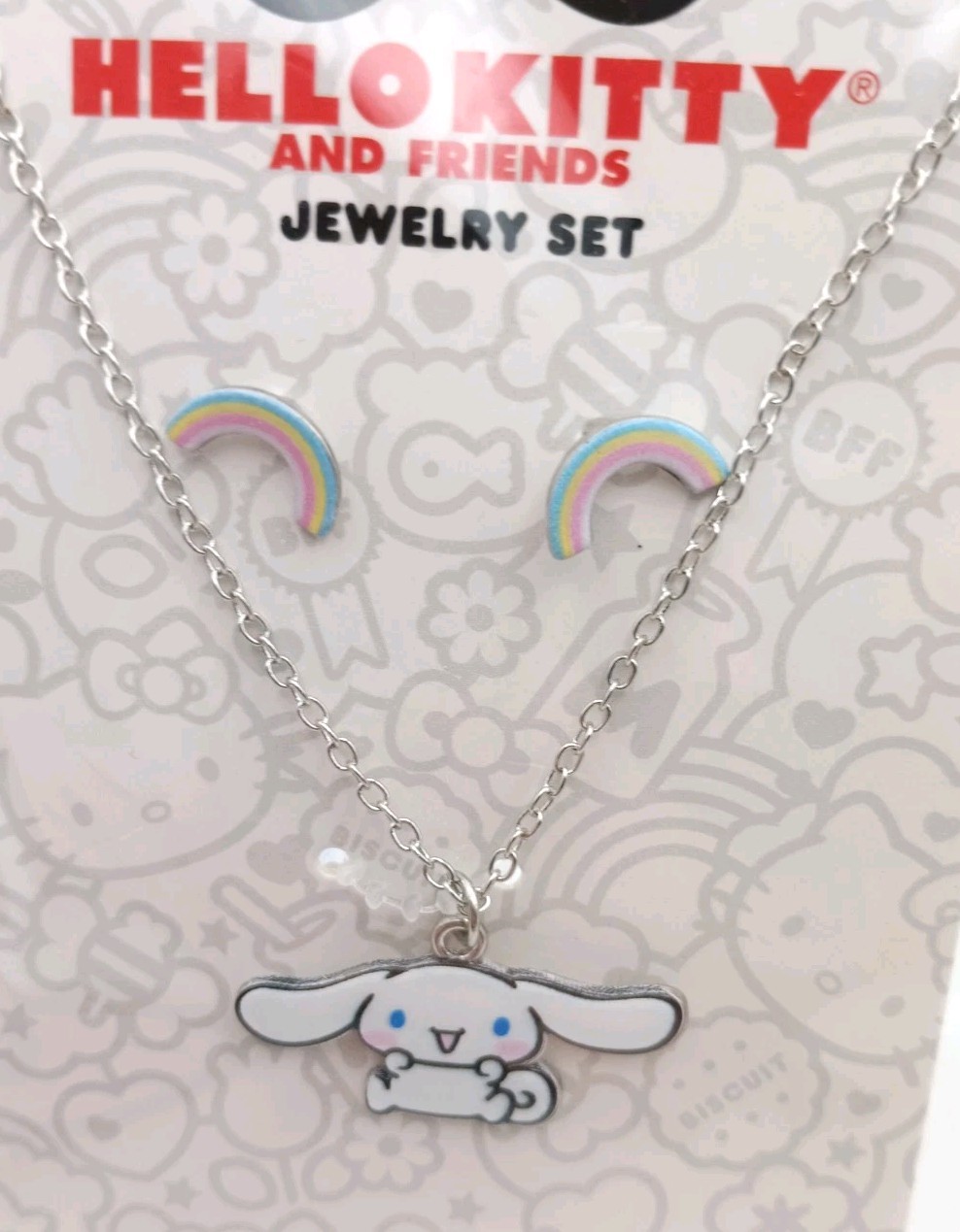 New Hello Kitty And Friends, Cinnamonroll Necklace And Earrings Jewelry Set -NIP