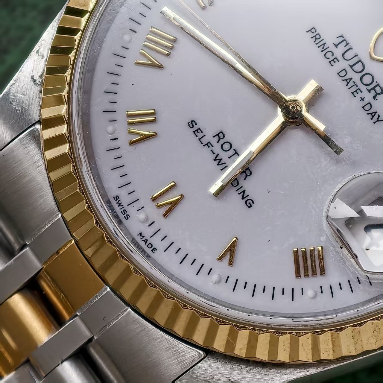Tudor White Dial Prince 76213 Date Men’sWatch Automatic 36mm Gilding Roman Scale