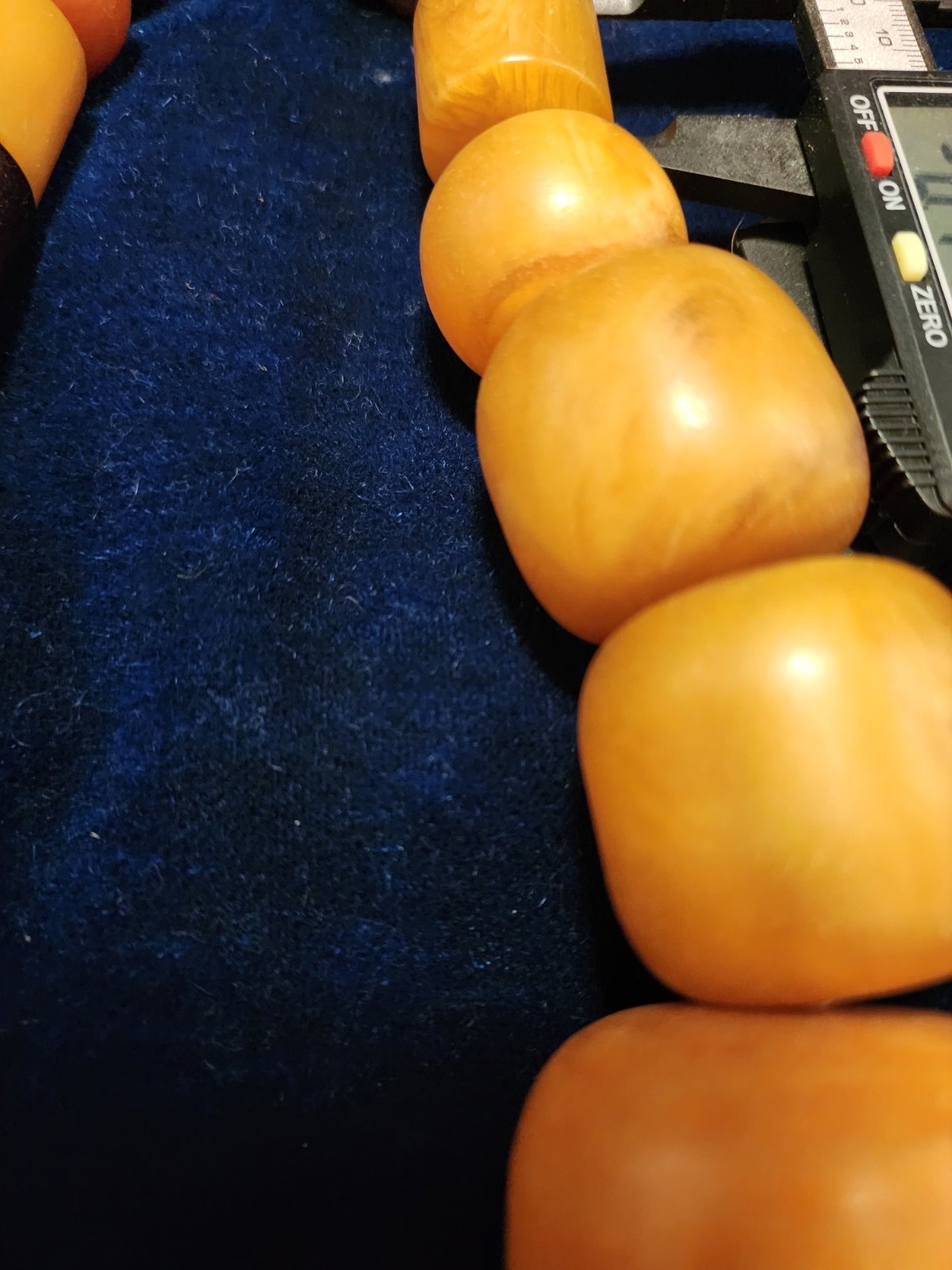 Antique African Butterscotch Egg Yolk Baltic Amber Round Bead Necklace.