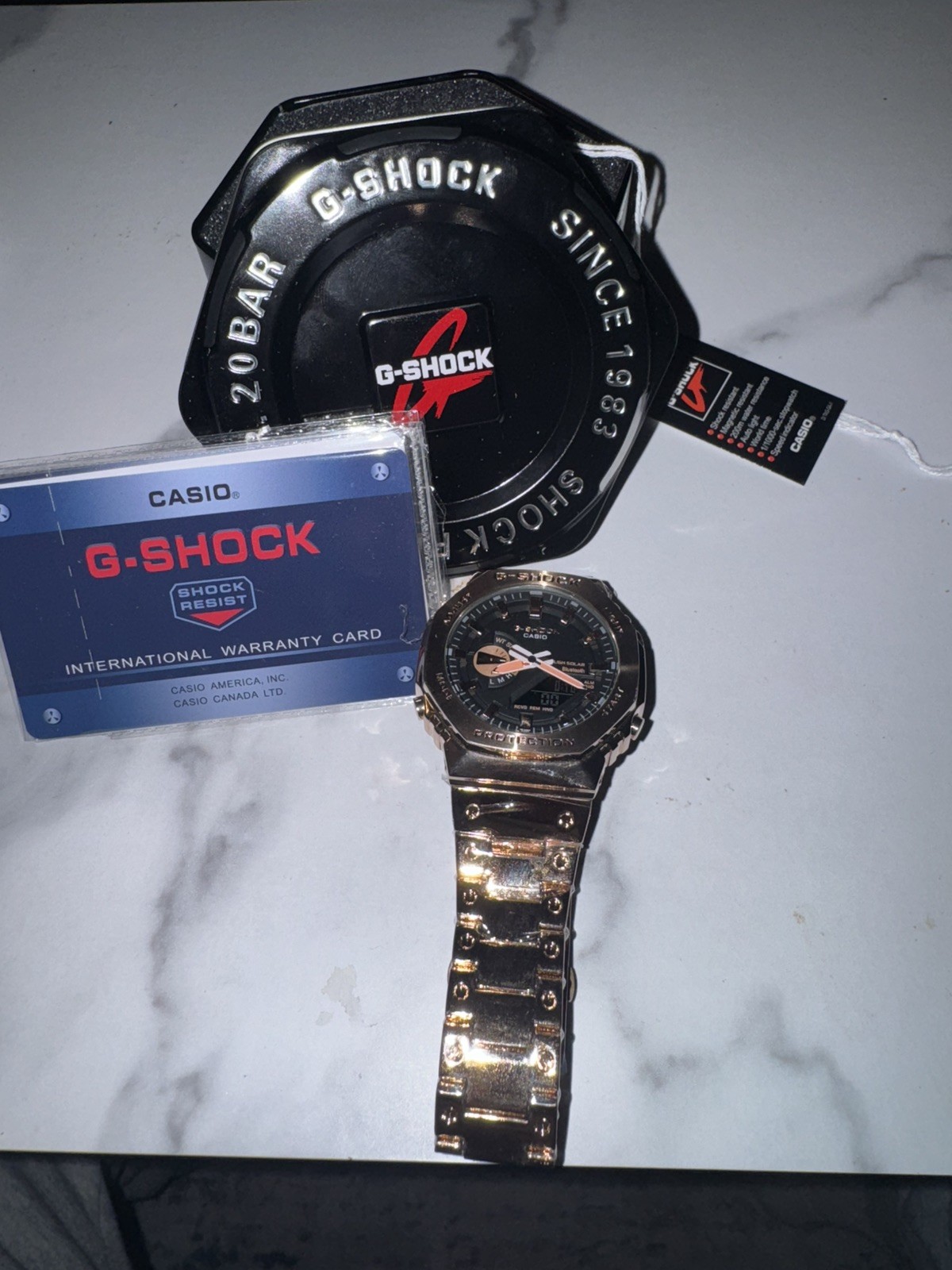 Casio GA-2100 G-Shock Watch – Sandblasted Gold Rose Case Mod – Gold Rose Dial