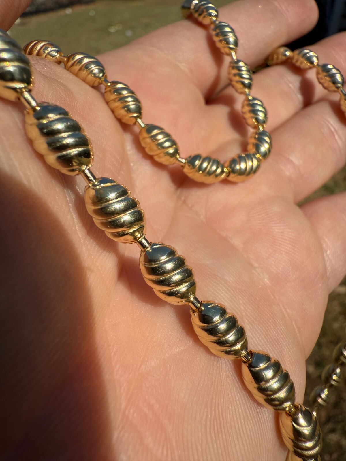 6mm Ball Bead Chain Custom Infinity Link Mens Necklace 14k Gold Over 925 Silver