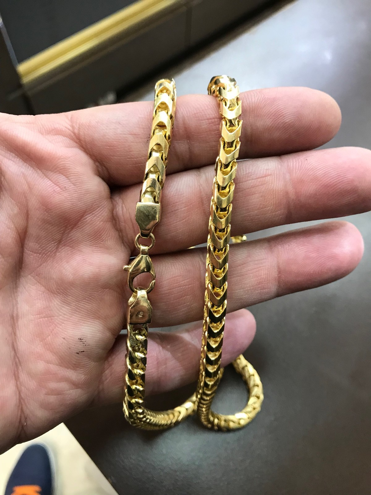 14k Yellow Gold 18″ Mens Solid Franco Link 4.7mm 63 Grams Pendant Chain Necklace