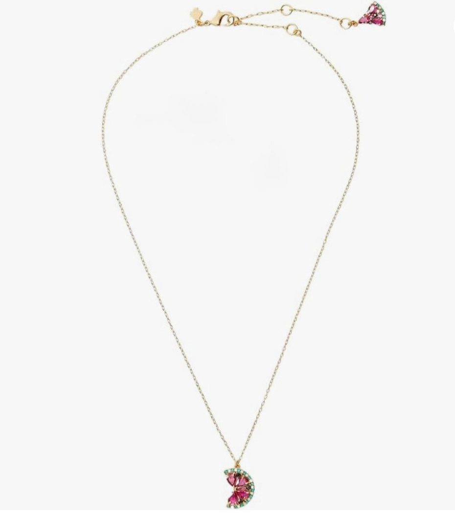 NEW Kate Spade Watermelon Crystal Necklace Pendant Pink Gold KC752 w/ Receipt