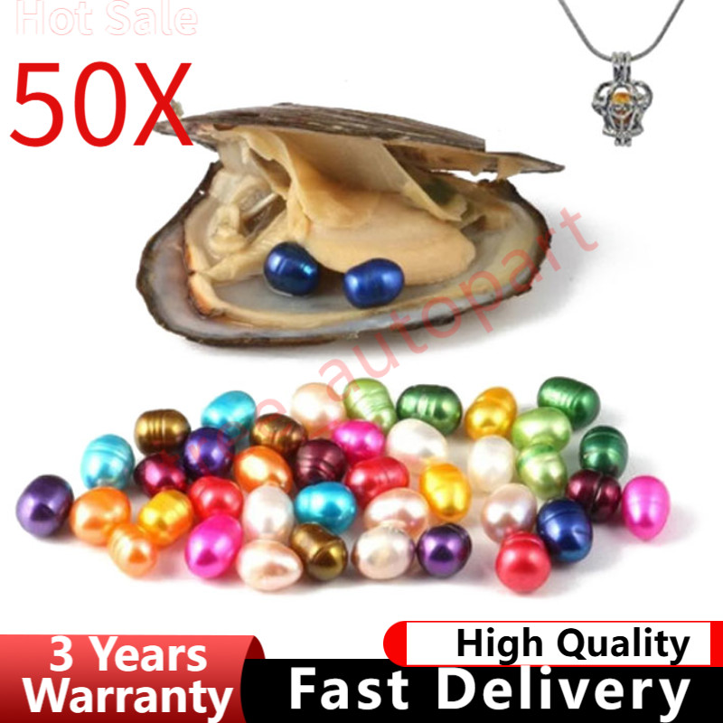 50PCS Fresh Oysters with Pearls Freshwater Pearl Individually Wrapped Love Gifts