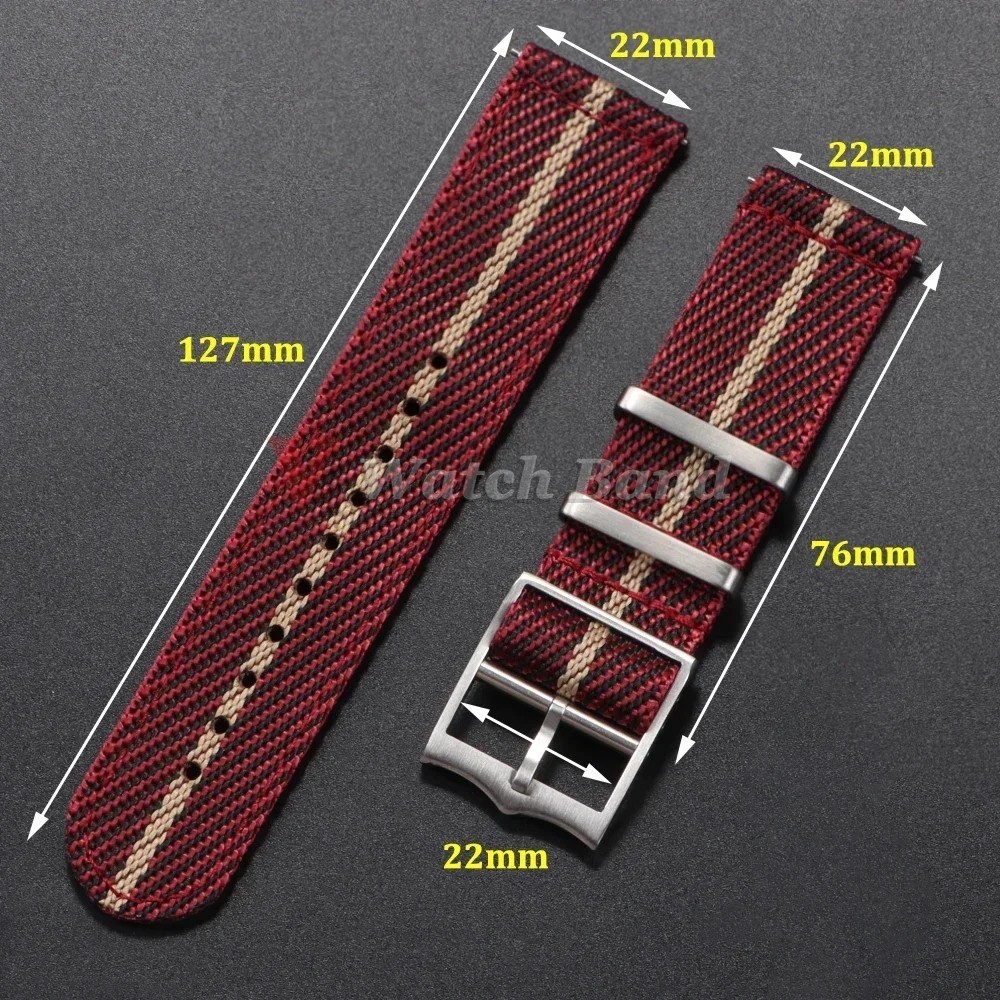 20 22mm Nylon Strap for Tudor Omega Seiko Watch Band Canvas Quick Release