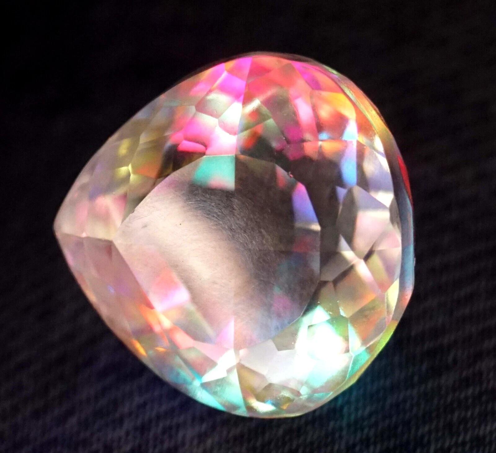 100 Ct Natural Mystic Pear Cut Rainbow Color Certified Loose Gemstone
