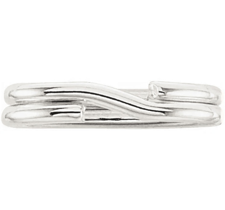 (10) 5mm OD 14k Round White Gold Round Split Ring Keychain Charm 4.9mm RHODIUM