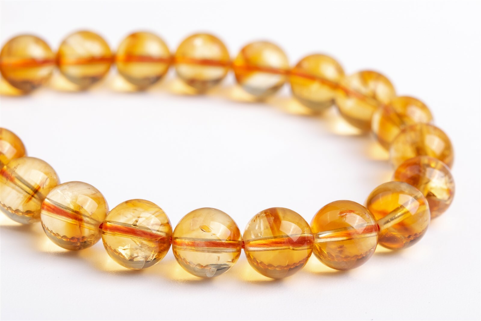 9-10MM Genuine Natural Brown Yellow Citrine Beads Grade AA Round Loose Beads