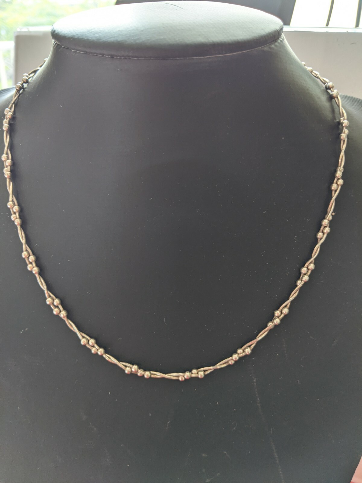 STERLING SILVER 925 BEAUTIFUL DESIGNER HANDMADE CHAIN WEIGHT 12grams length 47cm
