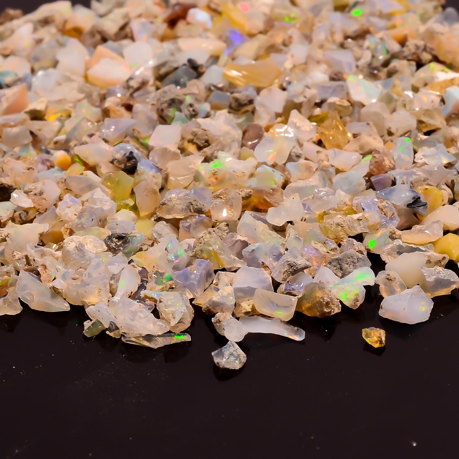 Welo Fire White Ethiopian Opal Fancy Rough Loose Gemstone 104.5 Ct Lot 3X2 6X4mm