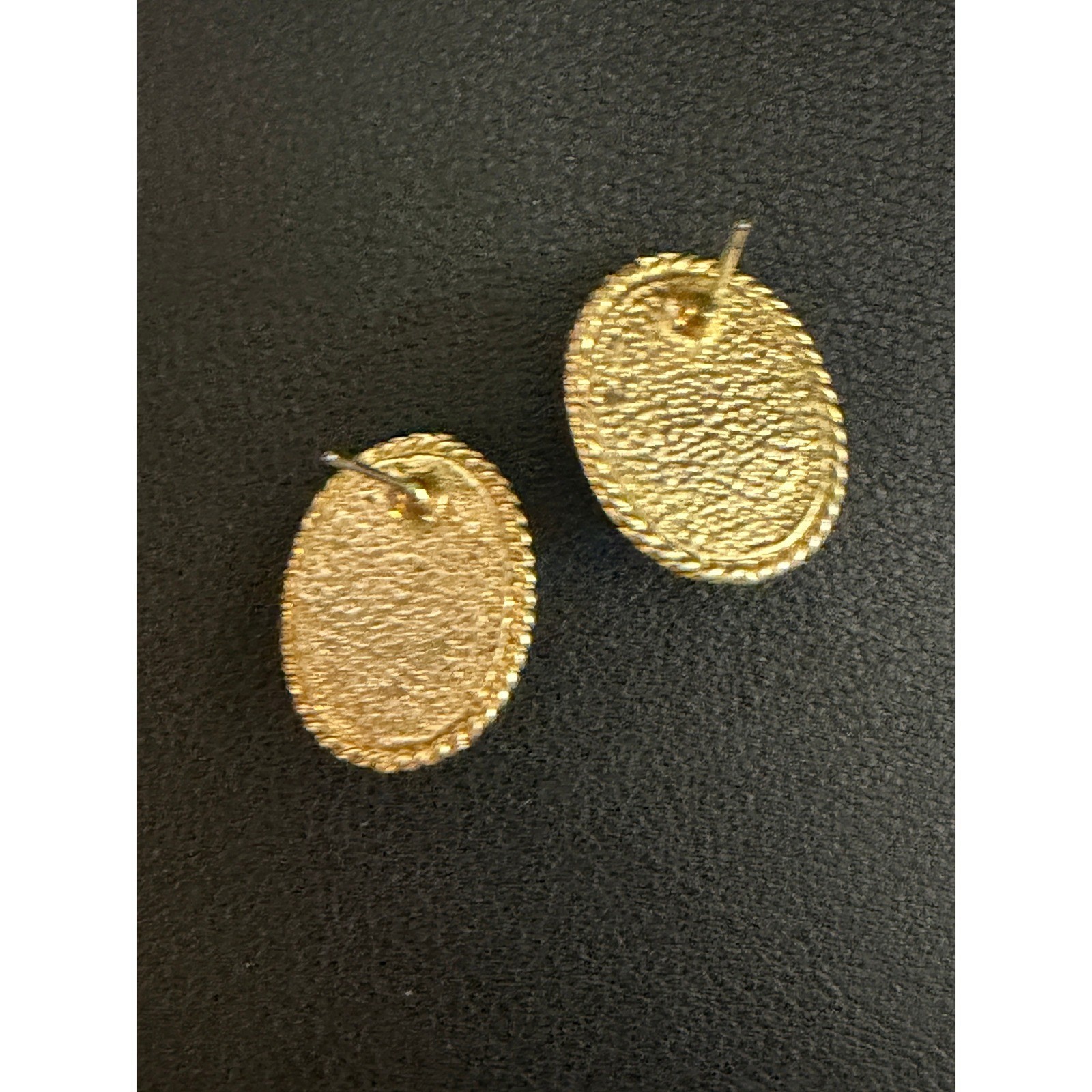 Vintage Earrings Romantic Enamel Porcelain Floral Gold Tone White Cream