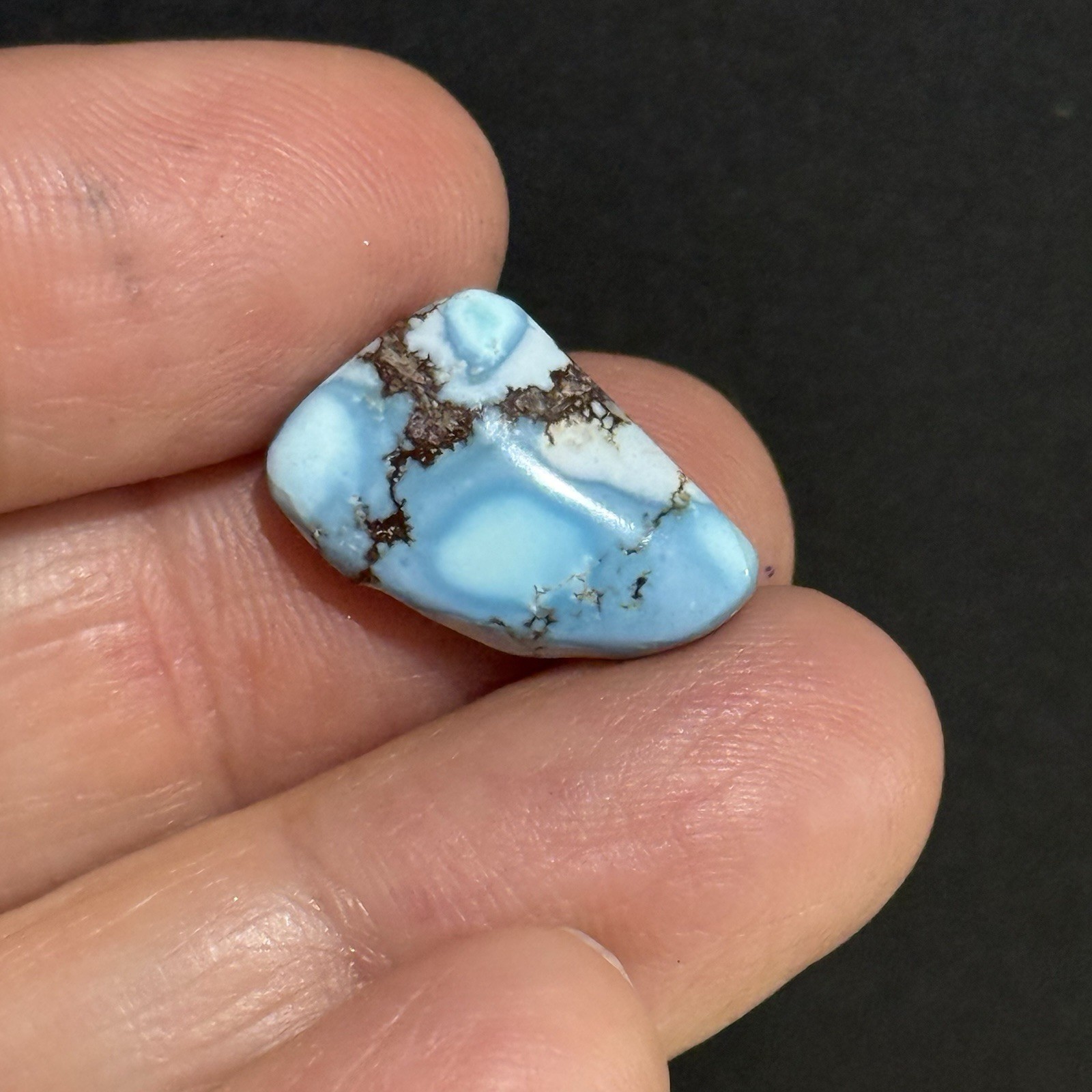 7ct 19x12x4.3mm Beautiful Golden Hill Lavender Turquoise Cabochon Gem