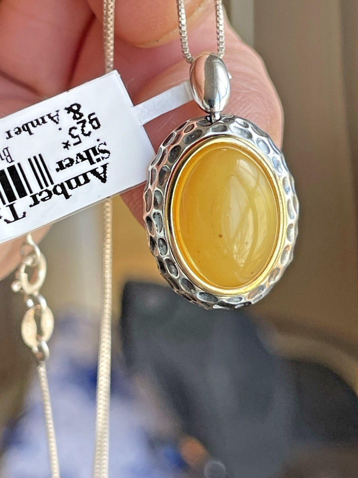 100% Genuine Vintage Baltic Amber Necklace / Pendant Butterscotch Egg Yolk 老琥珀