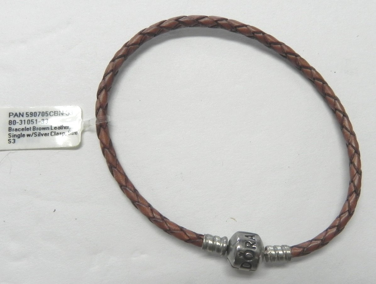 S891 Pandora Single Brown Leather Bracelet 590705CBN-S3 – Size 20.5 cm