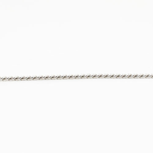Pt850 Solid Platinum 1.3mm 2-Sided Curb Link Chain Necklace 17.75″ Adjustable