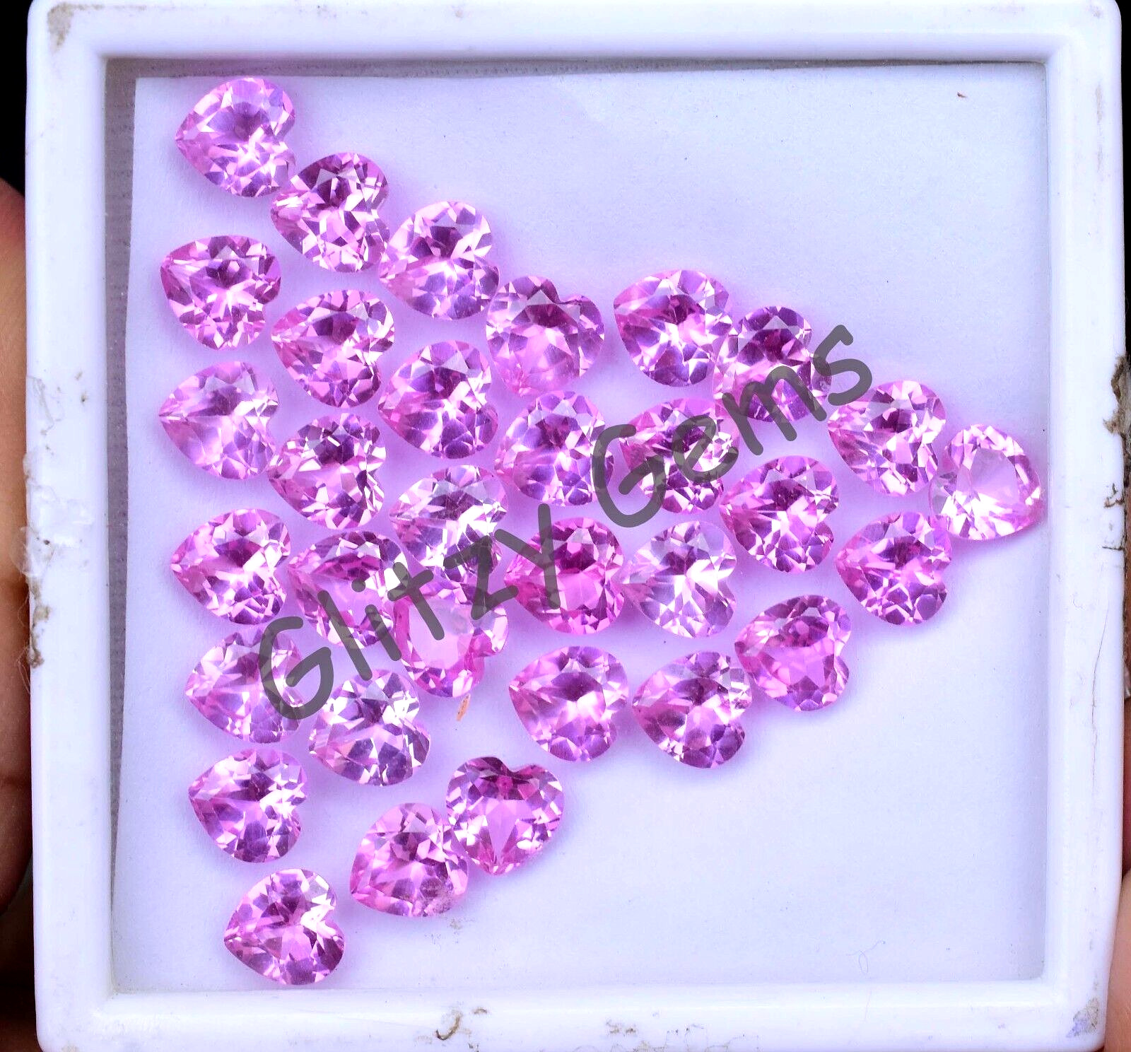 22 Pcs Natural Mogok Pink Ruby Heart 6.90 MM Certified Flawless Loose Gemstone