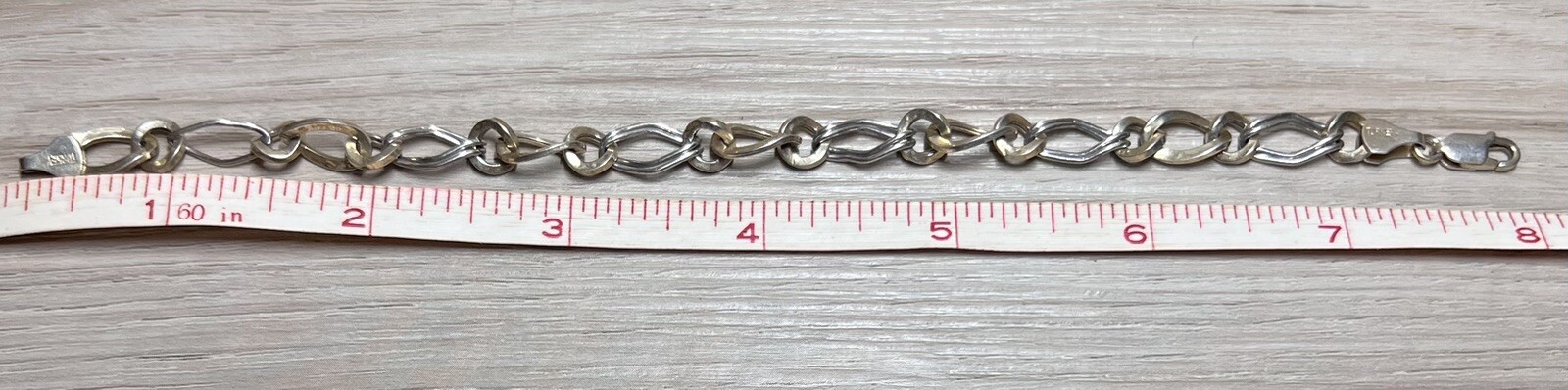 Vintage Turkey Designer Signed Midas Sterling Silver Bracelet, 7.75″, 4.8g