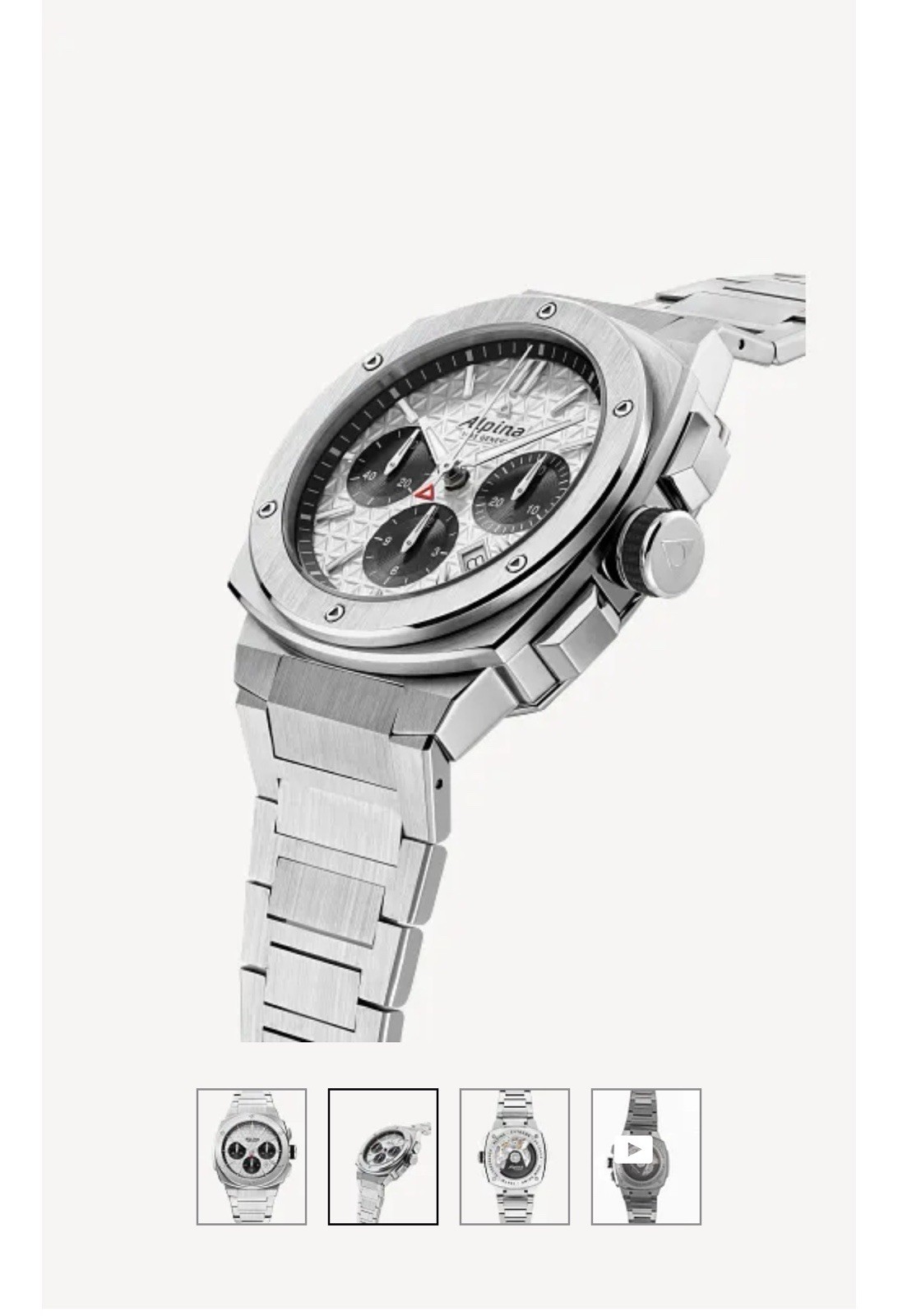 Alpina Extreme Automatic Chronograph Date Silver Dial SS Bracelet 44mm