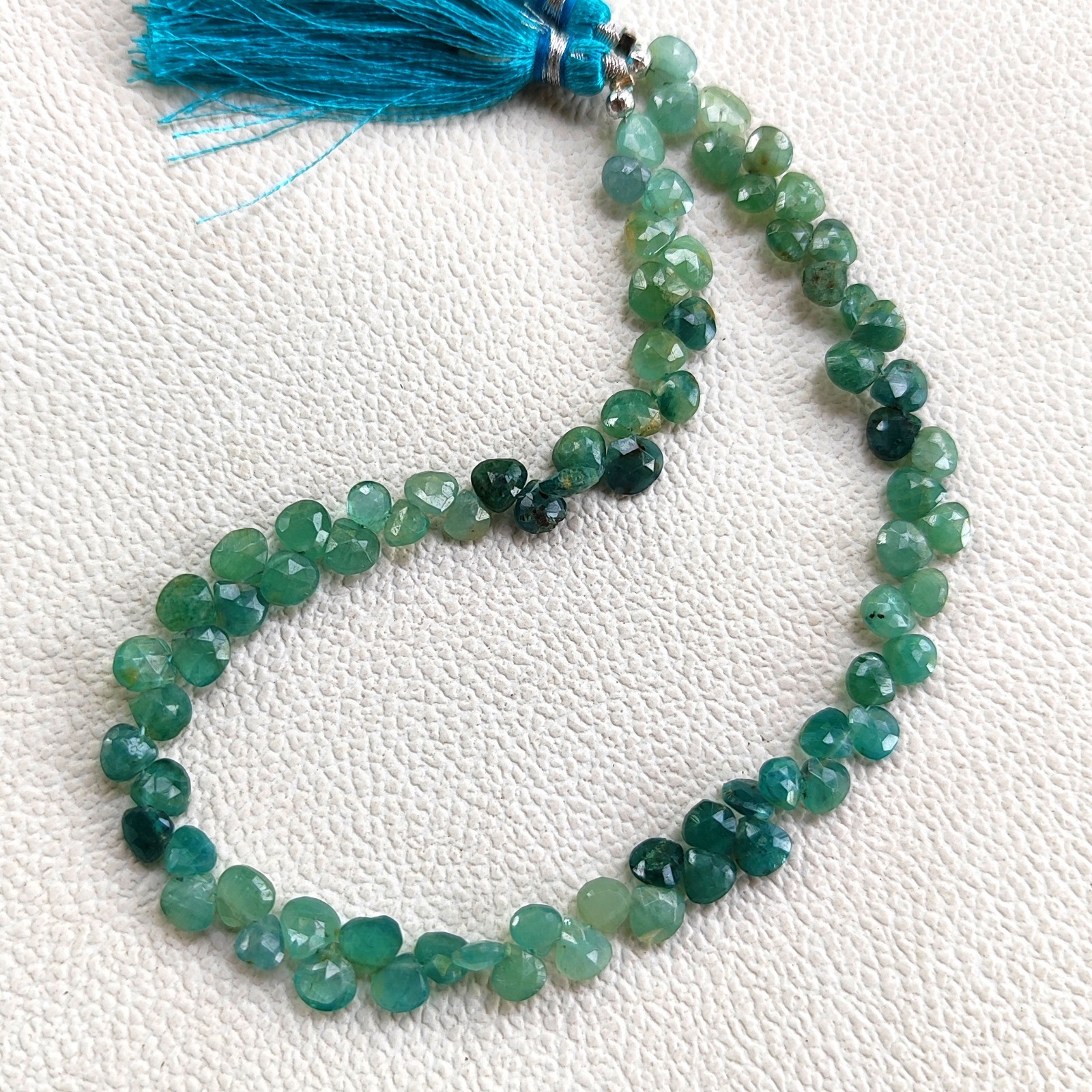 Rare Grandidierite Faceted Heart Beads 5mm Size Madagascar Gemstone 10″ Strand
