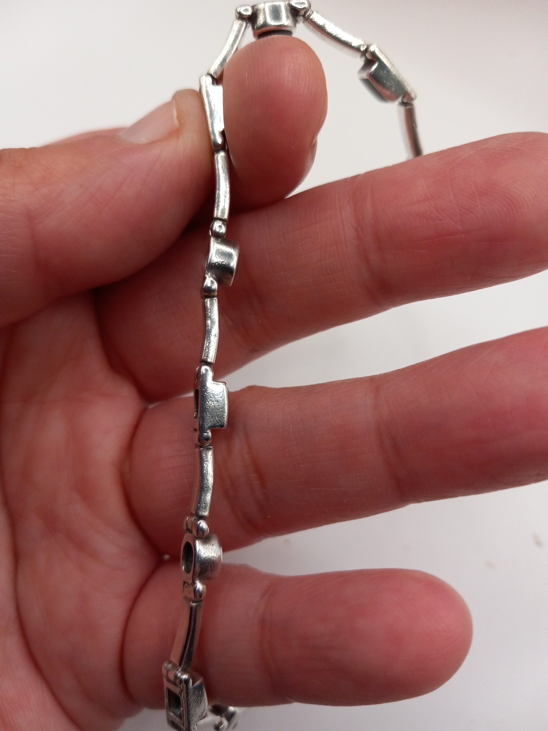 Sterling Silver Black Onyx Tennis Bracelet 7in