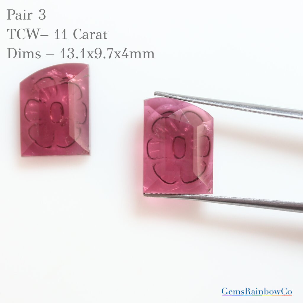 Tourmaline Carved in Fancy Shape, Natural Loose Gemstone Carving Genuine