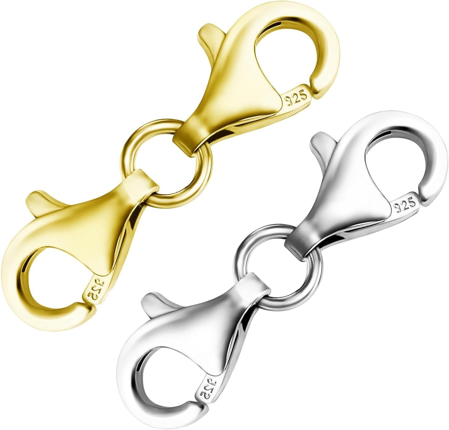 Double End Lobster Clasp Set 2 Pcs Jewelry Extender for Necklaces Bracelets